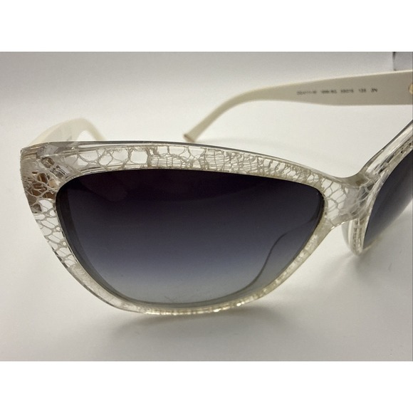 Dolce & Gabbana DG 4111-M Women\'s Sunglasses White Crackle Lace Cat Eye Y2K main image 4